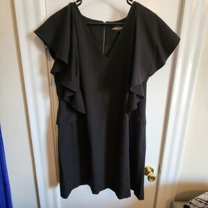 Elegant Black Ruffle Sleeve Dress